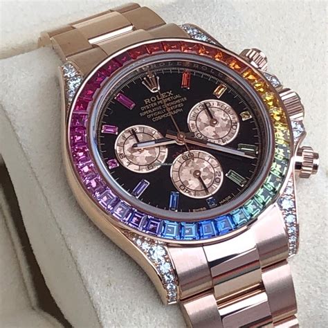 rolex chrono rainbow|clone rolex rainbow for sale.